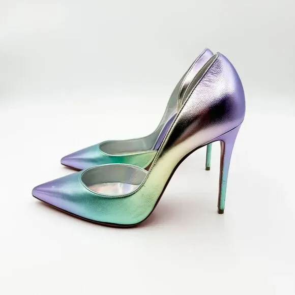 Christian Louboutin Iriza Pumps 100 Ombré Iridescent Heels EU 37.5 US 7.5 - Picture 5 of 14